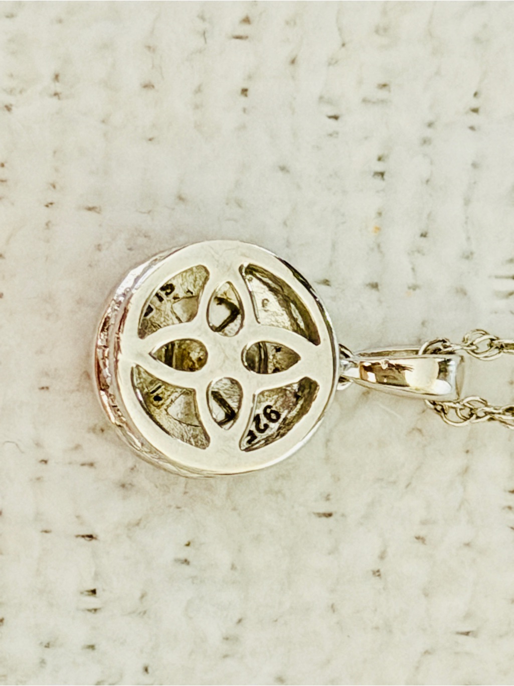 Solid 925 Sterling Silver Necklace & Earrings Set + Bonus Crystal Bracelet — image 5 of 8